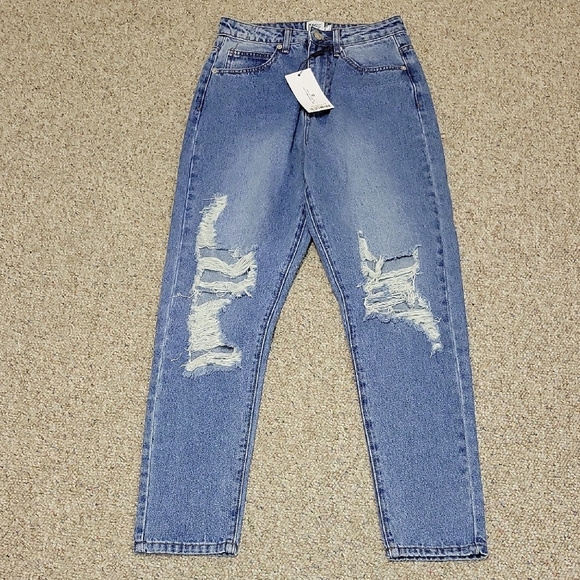 Princess Polly Denim - Princess Polly Classic Blue Distressed Women's Jeans sz 4. New school high waist